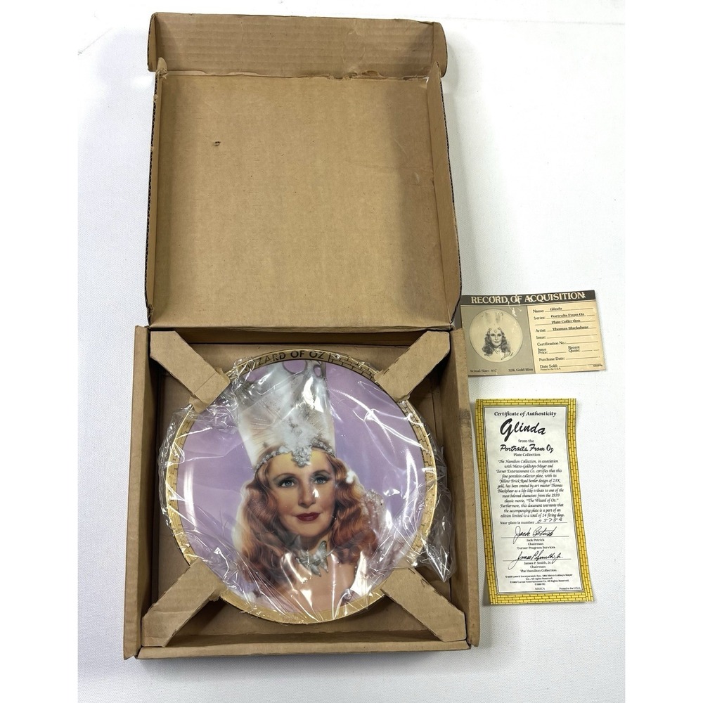 Glinda Plate 1989 Hamilton Collection Portraits from OZ Wizard of OZ NIB VTG